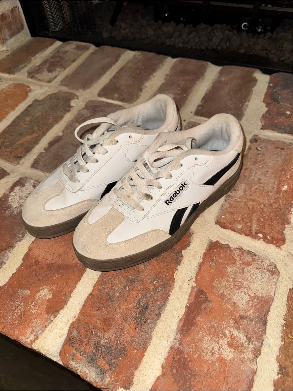 Reebok Women’s White, Black & Beige Low-Top Sneakers